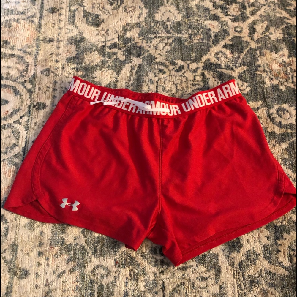 Under Armor women red shorts size medium